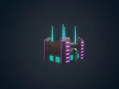 Sci-fi Building - 09 Low-poly 3D model