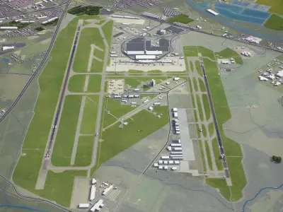 Austin - Bergstrom International Airport - AUS Low-poly 3D model