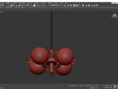 Hand Blown Opaline Glass Chandeliers Low-poly 3D model