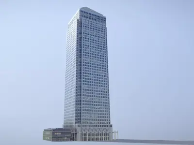  London One Canada Square Low-poly 3D model