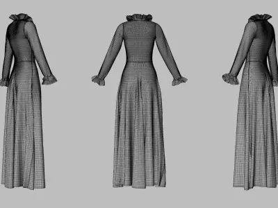 Dress 29 Very Light Blue Low-poly 3D model