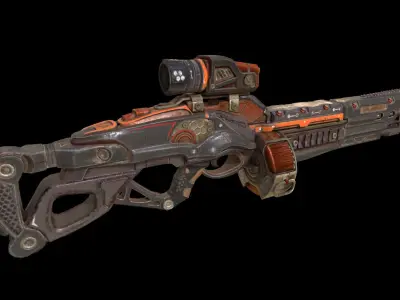 Game-Ready Sci-Fi Weapons Bundle Low-poly 3D model