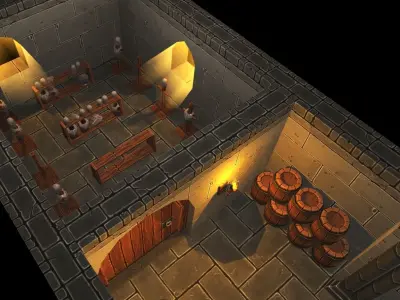 Modular Castle Low-poly 3D model purchase