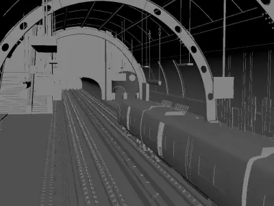 Metro Station Clean and Abandoned Version Low-poly 3D model