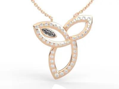 Trinity Diamond Pendant Necklace 3D print model