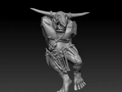 A GRAND WARHAMMER MINOTAUR MINIATURES DESIGN 3D print model