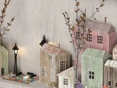 Village Decor Set 3D model