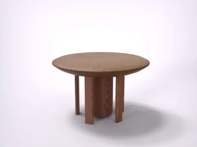 Table modern wood style flat Low-poly 3D model