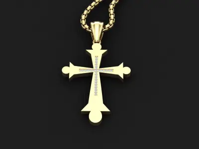 High Cross Pendant Light Gold 18K 3CP037 3D print model