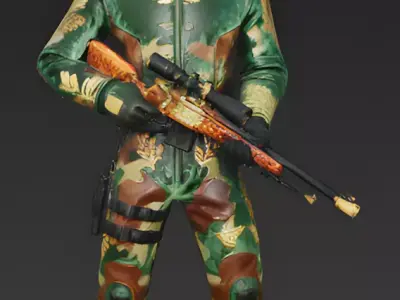 Royal Jaeger Sniper 3D Model Low-poly 3D model