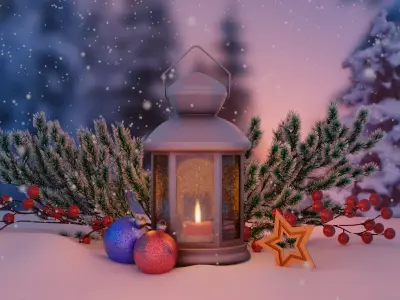 Winter lantern 3D model