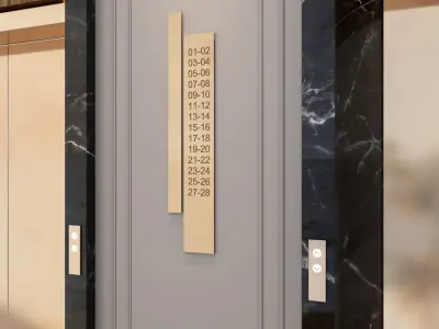 Elevator set of doors 3D model