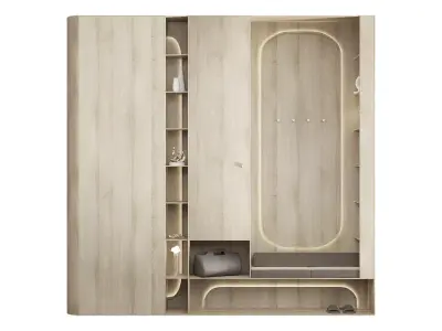 Hallway area with lighting 3D model