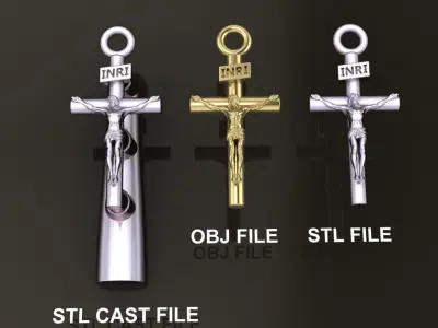 JESUS CROSS PENDANT MID SIZE  3D print model