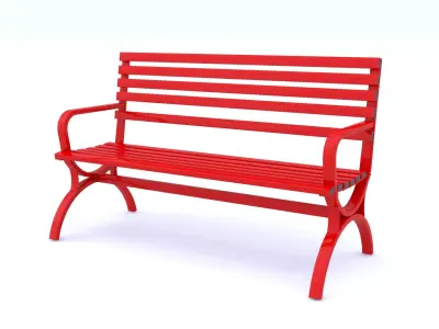Bench Outdoor Architecture Design Furniture Low-poly 3D model