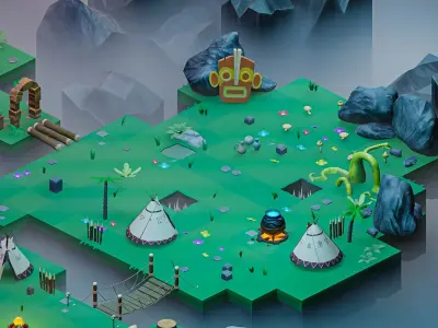 Stylized Top Down Game Pack Low-poly 3D model