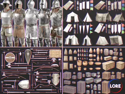 Medieval Collection Garrison 3D Model Pack