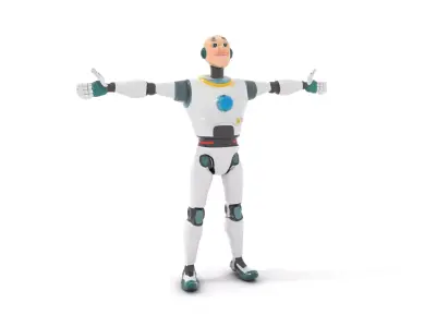 Friendly Robot Character model pack Low-poly 3D model