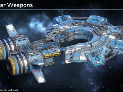 Spaceship Frigate Barracuda Low-poly 3D model