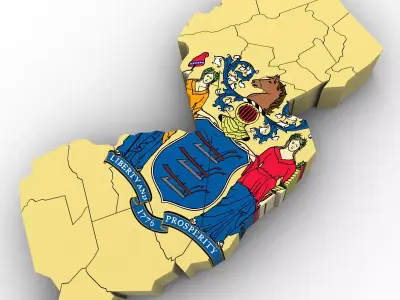 New Jersey Political Map 3D model