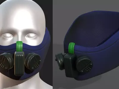 Gas mask respirator scifi futuristic 3d model  Low-poly 3D model order