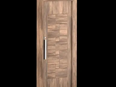 Interior-exterior Wooden Door 3D model 5