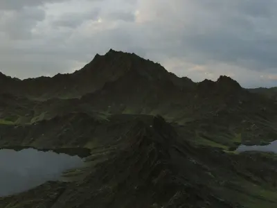 Landscape Mountains crevices  3D model