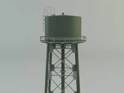 high tower water tank 3D model