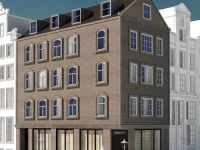 Amsterdam Street Building No201 Low-poly 3D model