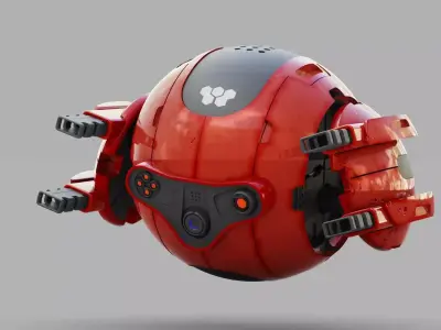 BALL DROID R-166  RIGGED 3D model