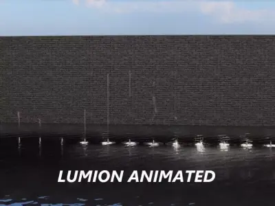 Lumion fountain - animated Low-poly 3D model