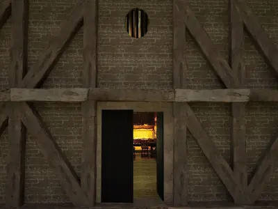 Mega Celtic Medieval Tavern Two Storey Exterior Interior 3D model