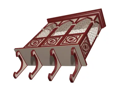 Balcony gothic window shelf 3D model