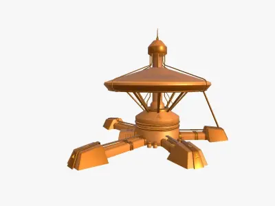 SciFi Facility C04 Orange - Sci Fi Exterior Design Low-poly 3D model
