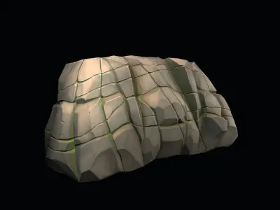 Stylized stone Low-poly 3D model