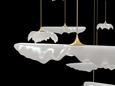 Leaf Fall white gloss finish 3D model purchase