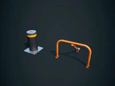 Limit Stops Pack Low-poly 3D model