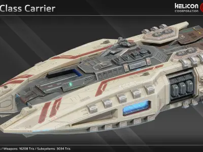 Helicon Corporation Spaceship Fleet Collection 3D Model Pack