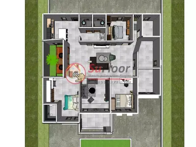 House 14x20m code 658 - Sketchup 3D model 3D model 3D model