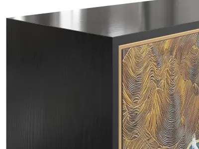 Homary-Modern Black Buffet 3D model