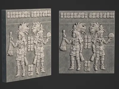 18 Mayan Temple Walls - 250510 Low-poly 3D model
