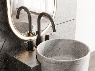 Bathroom furniture by Fauset Omnires Y set 56 Low-poly 3D model