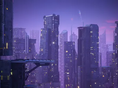 Scifi building  futuristic building Low-poly 3D model