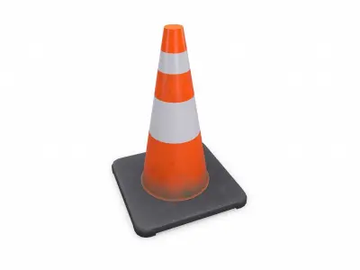 Traffic Cone Low-poly PBR Free low-poly 3D model