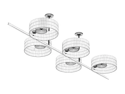 Golden Metal Ceiling Lamp 3D model