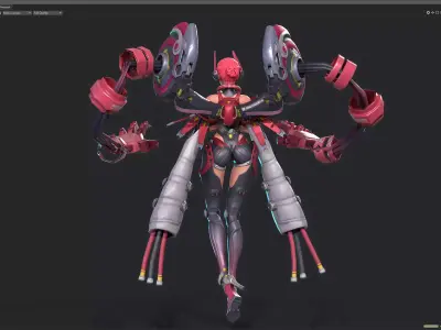 Mecha Queen Low-poly 3D model