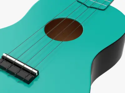 Ukulele guitar light blue 3D model