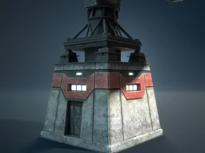 Radar Antenna Game Low-Poly Low-poly 3D model