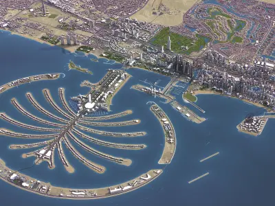 Dubai - Marina Low-poly 3D model