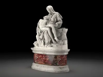 Pieta by Michelangelo Low-poly 3D model